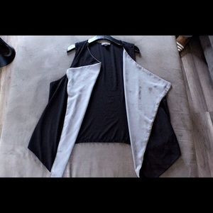 3x forever21 black and gray sleeveless kimono